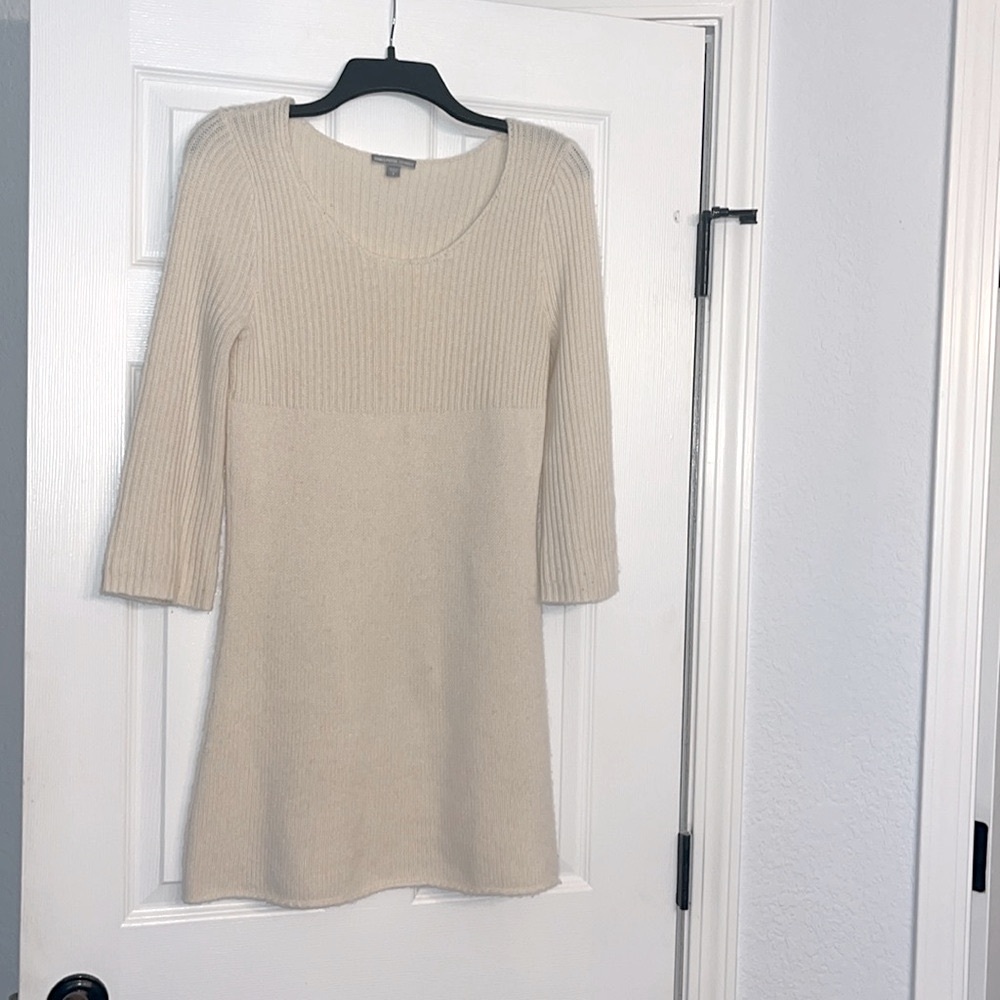 James Perse cream cashmere dress/long sweater.